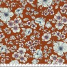 Tissu viscose fleurs rétro fond caramel