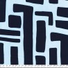 Tissu viscose twill stretch graphique marine fond bleu ciel 