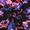 Tissu viscose EcoVero fleurs fond noir