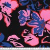 Tissu viscose EcoVero fleurs fond noir