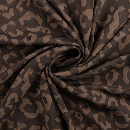 Tissu viscose jacquard léo taupe