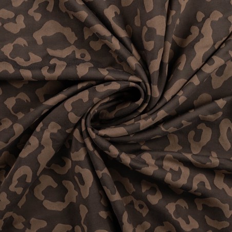 Tissu viscose jacquard léo taupe