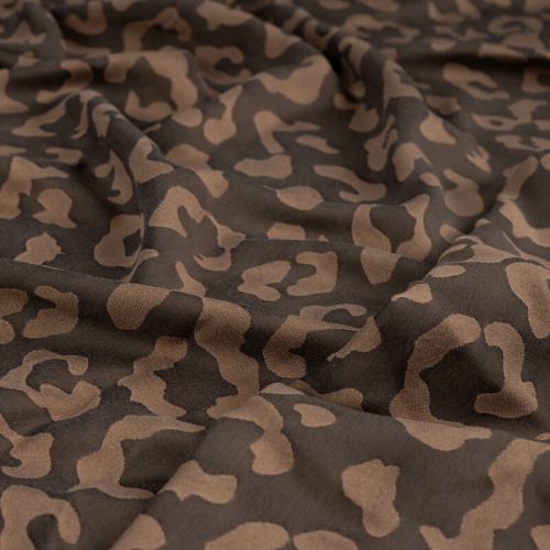Tissu viscose jacquard léo taupe