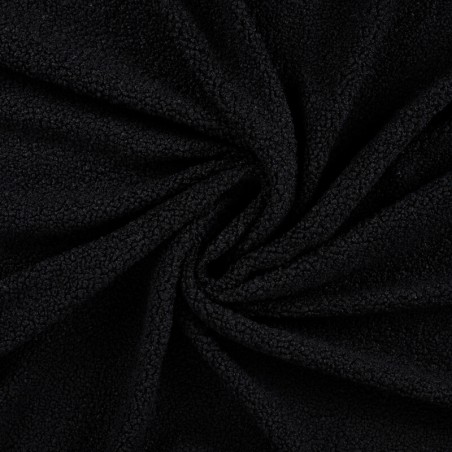Tissu Teddy bouclette noir 