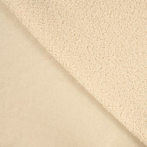 Tissu Teddy bouclette écru