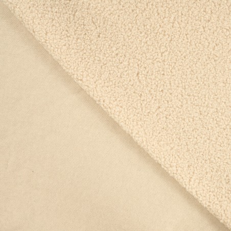 Tissu Teddy bouclette écru