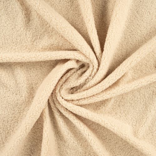 Tissu Teddy bouclette écru