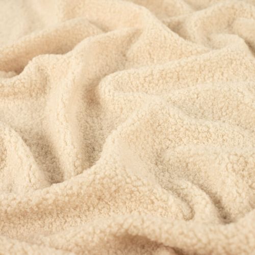 Tissu Teddy bouclette écru