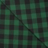 Tissu coton gratté carreaux vert et noir Tissu coton gratté carreaux vert et noir