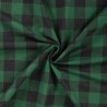 Tissu coton gratté carreaux vert et noir Tissu coton gratté carreaux vert et noir