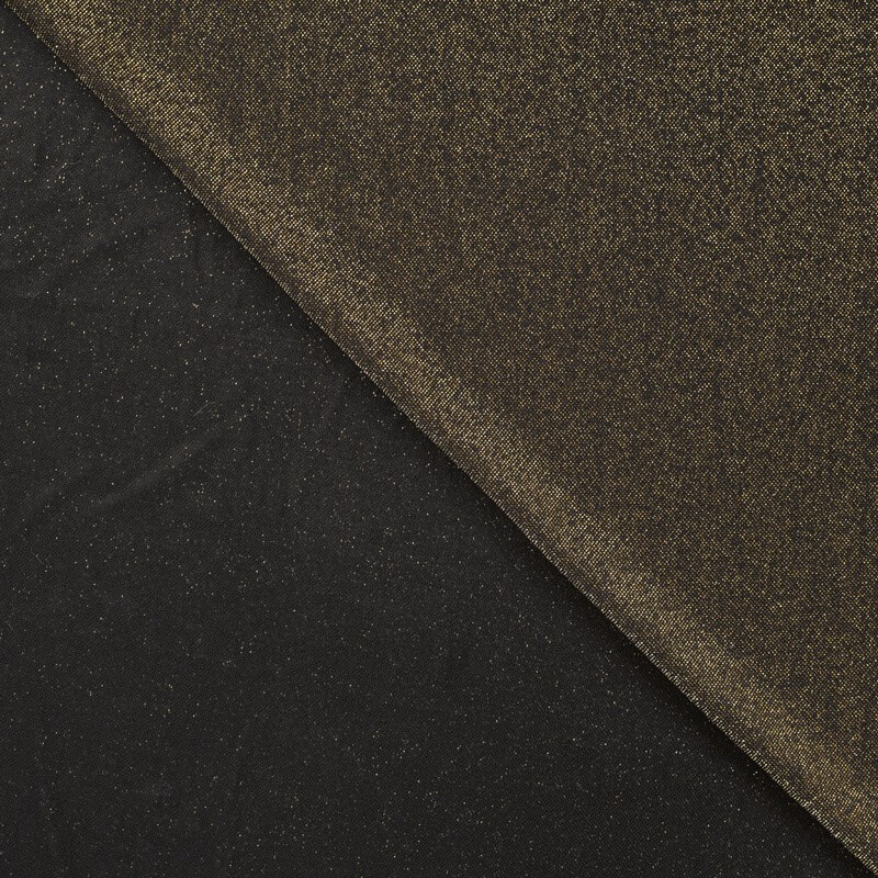 Tissu jersey scintillant noir/doré