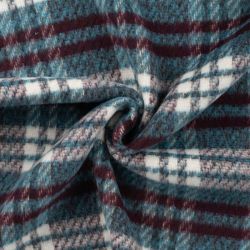 Tissu manteau carreaux pétrole