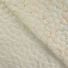 Tissu matelassé doudoune brodé fleur fond écru