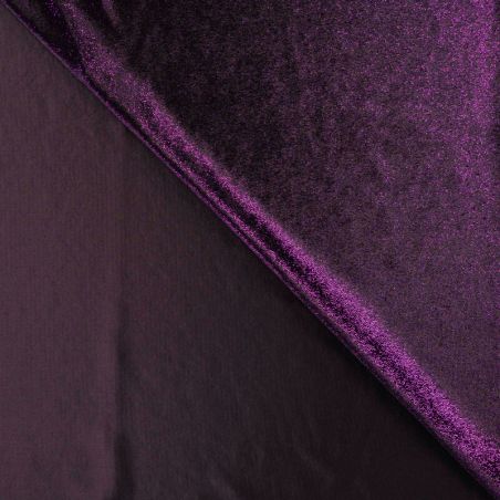 Tissu jersey velours avec lurex fuchsia 
