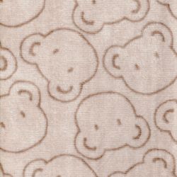Tissu polaire doudou ours fond beige