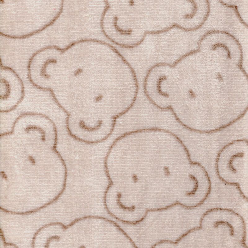Tissu polaire doudou ours fond beige Tissu polaire doudou ours fond beige