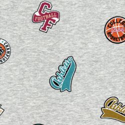 Tissu sweat chiné gris clair sports