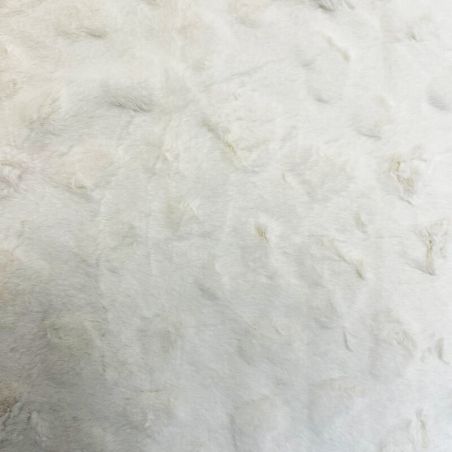 Tissu fourrure coeurs 3D écru