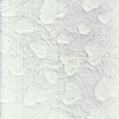 Tissu fourrure coeurs 3D écru