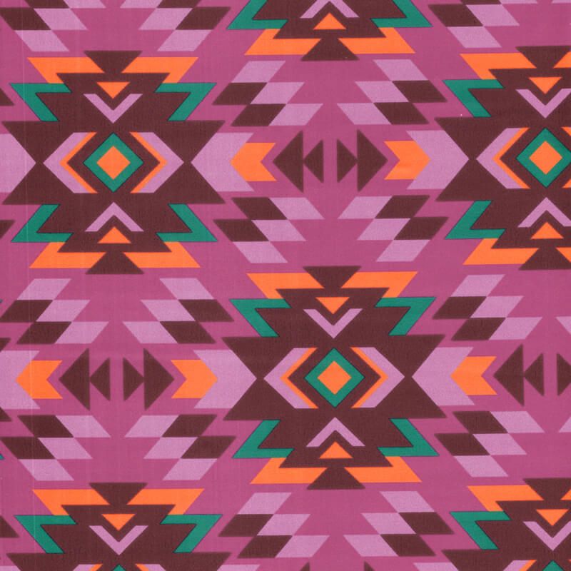 Tissu imperméable Indian graphique rose Tissu imperméable Indian graphique rose