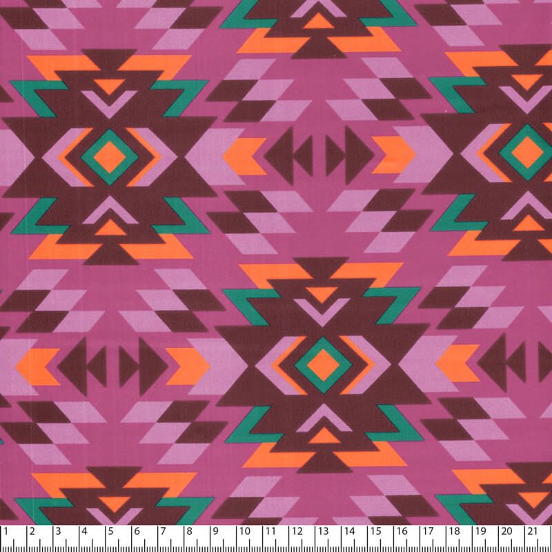 Tissu imperméable Indian graphique rose Tissu imperméable Indian graphique rose