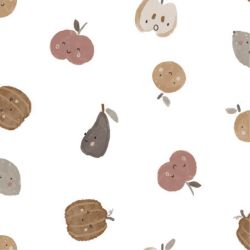 Tissu imperméable transparent fruits d'automne