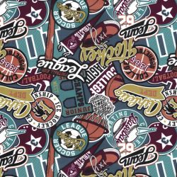 Tissu imperméable sports fond bleu canard 