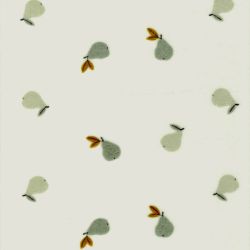 Tissu jersey velours poires fond écru 