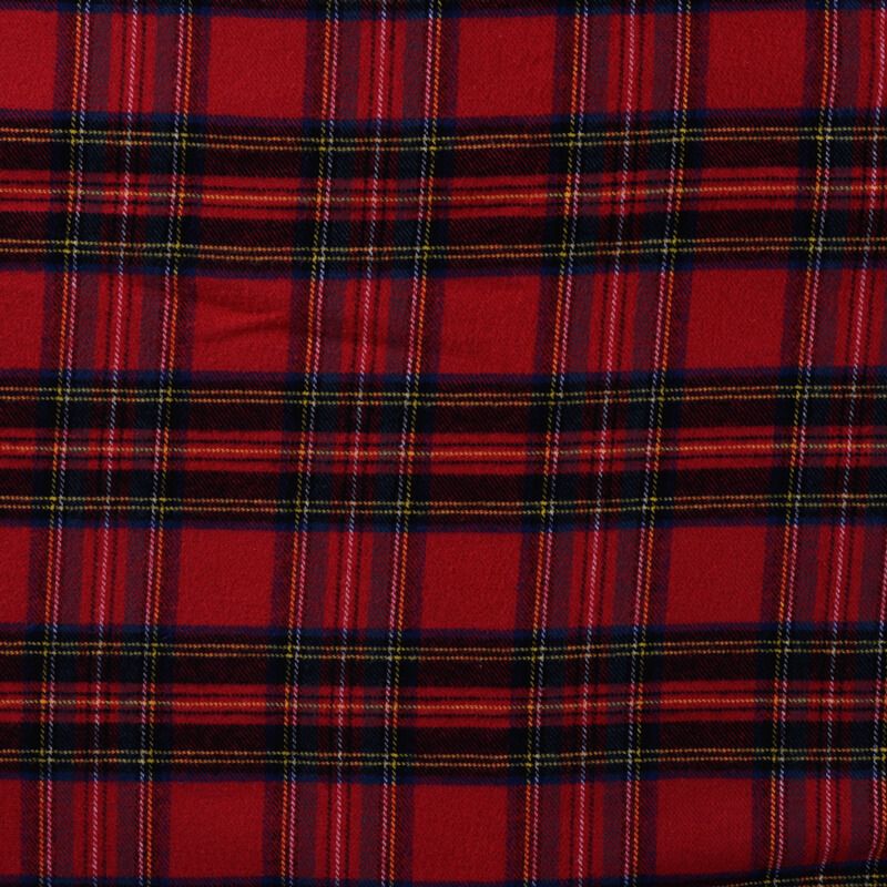 Tissu gratté carreaux tartan rouge Tissu gratté carreaux tartan rouge