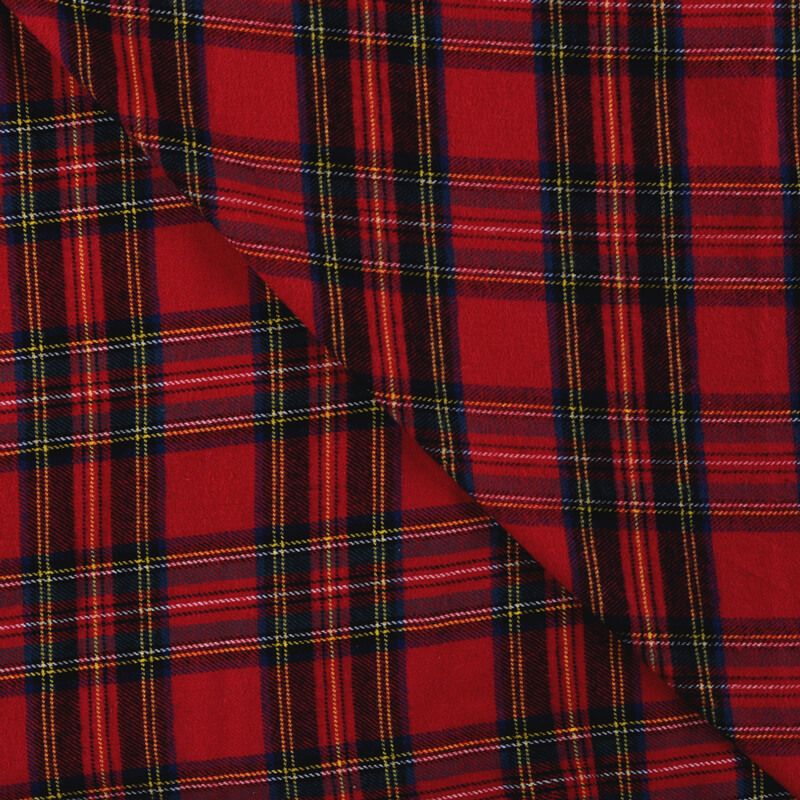 Tissu gratté carreaux tartan rouge Tissu gratté carreaux tartan rouge