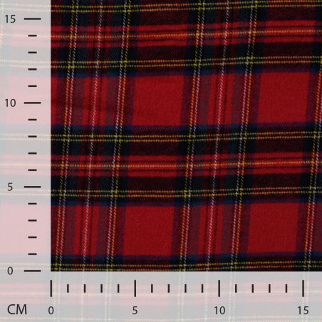 Tissu gratté carreaux tartan rouge