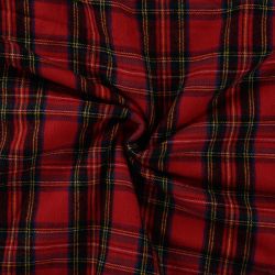 Tissu gratté carreaux tartan rouge