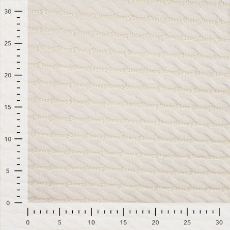 Tissu maille cablé Matilda blanc cassé 
