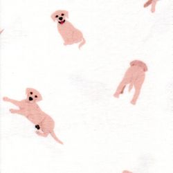 Tissu flannel labrador fond écru