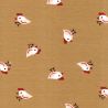 Tissu jersey poules fond sable