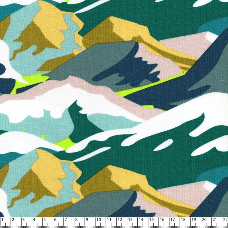 Tissu sweat fin montagnes