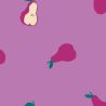 Tissu French Terry poires fond violet 