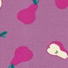 Tissu French Terry poires fond violet 
