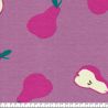 Tissu French Terry poires fond violet 