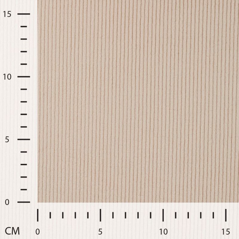 Tissu velours fine côte écru