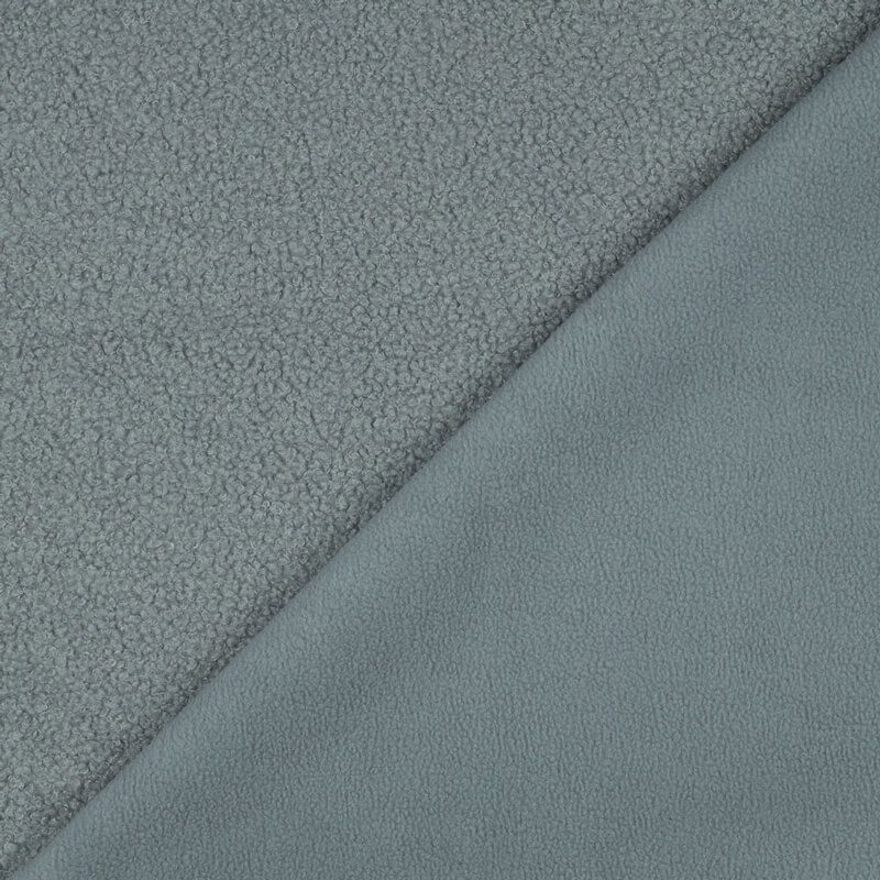 Tissu bouclette int polaire bleu glacier Tissu bouclette int polaire bleu glacier