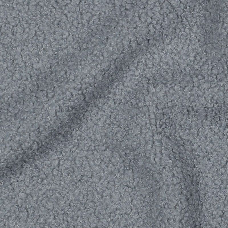 Tissu bouclette int polaire bleu glacier Tissu bouclette int polaire bleu glacier
