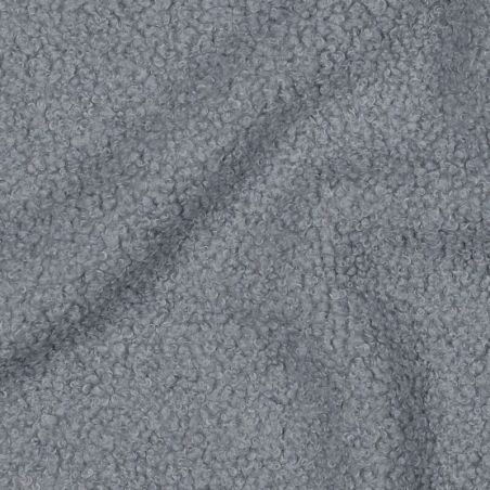 Tissu bouclette int polaire bleu glacier