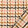 Tissu lainage manteau pied de pourle rose/gris/fauve fond écru