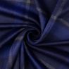 Tissu lainage manteau grand carreaux marine/bleu