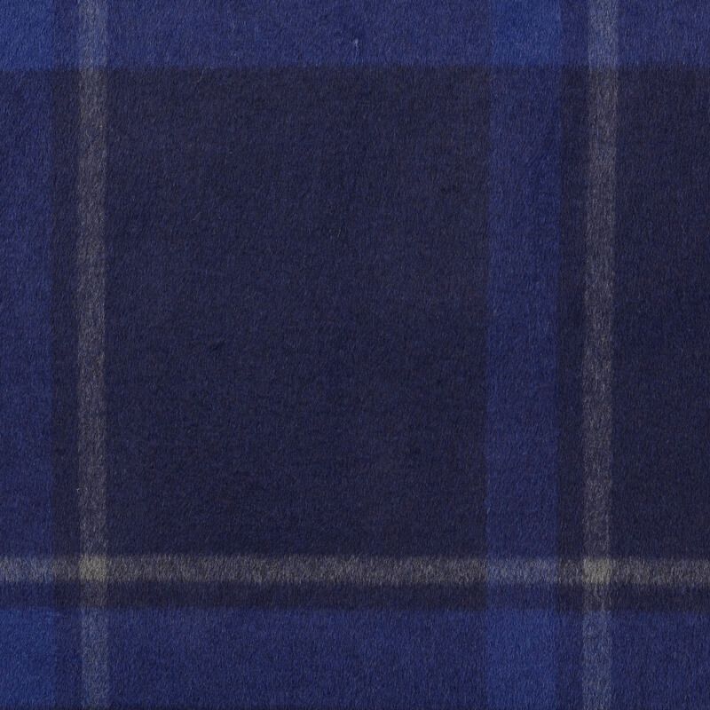 Tissu lainage manteau grand carreaux marine/bleu