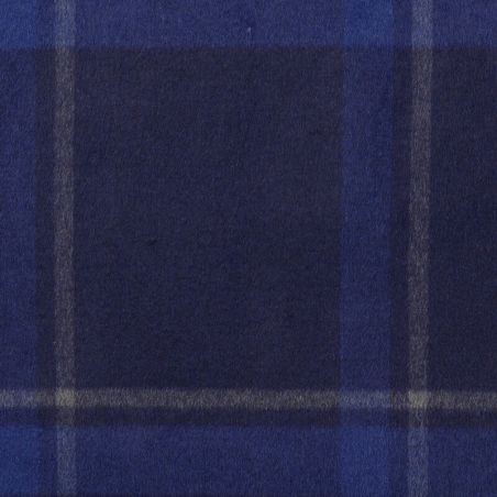 Tissu lainage manteau grand carreaux marine/bleu