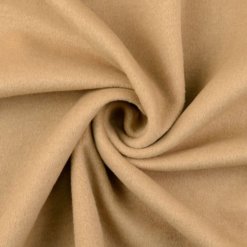 Tissu lainage manteau double face créme/moka Tissu lainage manteau double face créme/moka
