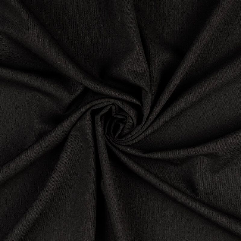 Tissu twill lainage pantalon noir Tissu twill lainage pantalon noir