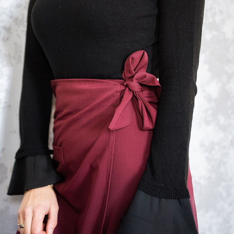 Tissu twill lainage pantalon bordeaux Tissu twill lainage pantalon bordeaux